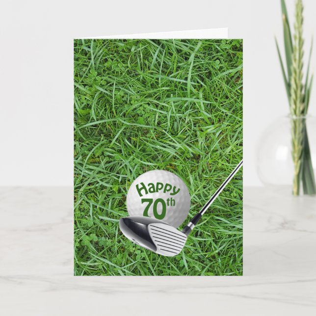 Golf Boll i 70:e födelsekortet för gräs Kort (Framsida)