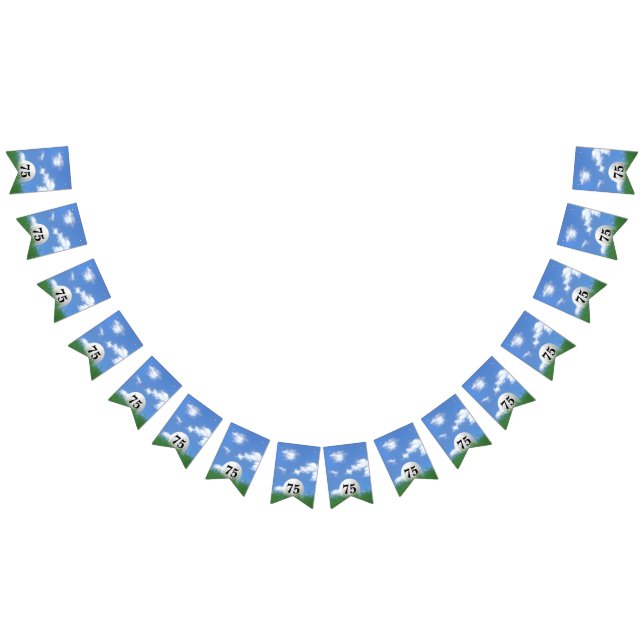 golf boll i gräs för 75:e födelsedag vimplar (Alla)