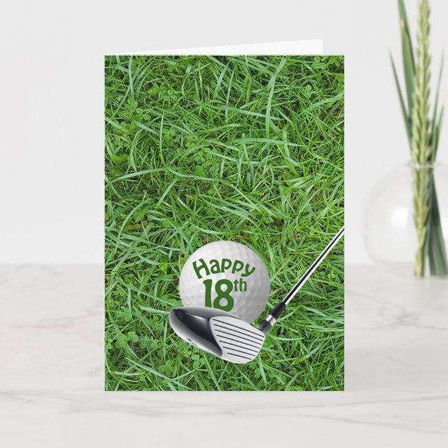 Golf Boll i grus 18:e födelsekort Kort (Framsida)