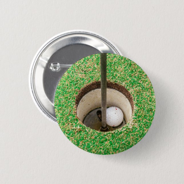 Golf Boll i Hål Knapp (Framsida & baksida)