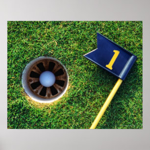 golf boll i hål poster