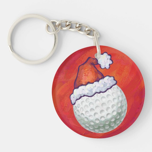 Golf Boll i Santa Hat på Red (Framsidan)
