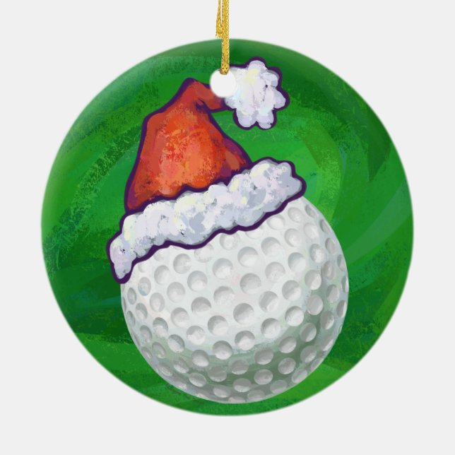 Golf Boll jul Hats Julgransprydnad Keramik (Baksidan)