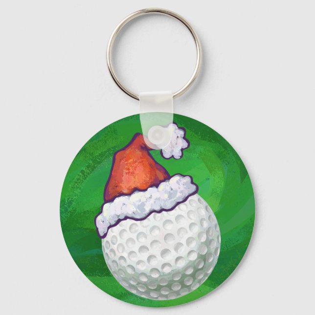 Golf Boll jul Hats Nyckelring (Framsida)