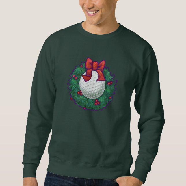 Golf Boll-julfransens andekrans Lång Ärmad Tröja (Framsida)