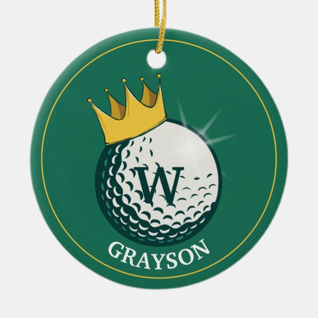 Golf Boll  Julgransprydnad Keramik (Framsidan)
