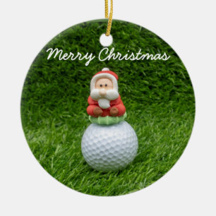 Golf boll Jultomten är på grönt jul Julgransprydnad Keramik