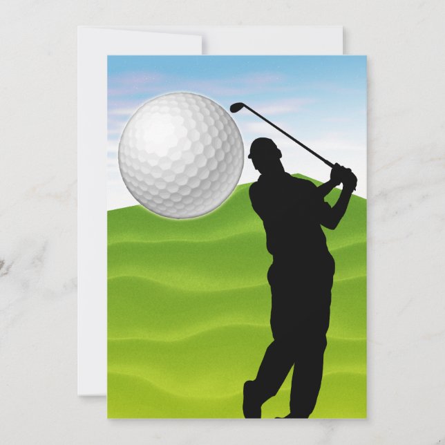 Golf Boll kommer på dig Inbjudningar (Framsida)