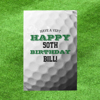 Golf Boll Lägg till ditt namn och din födelsedag Kort