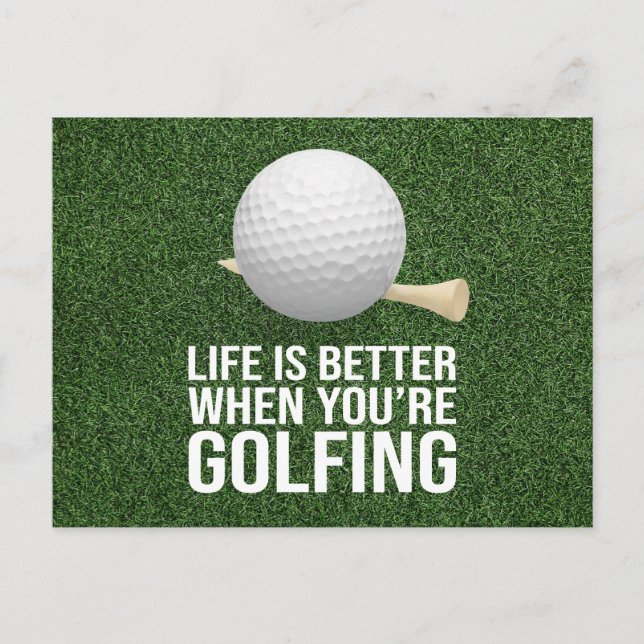 Golf Boll Life är bättre när du är golfspelare Vykort (Framsida)