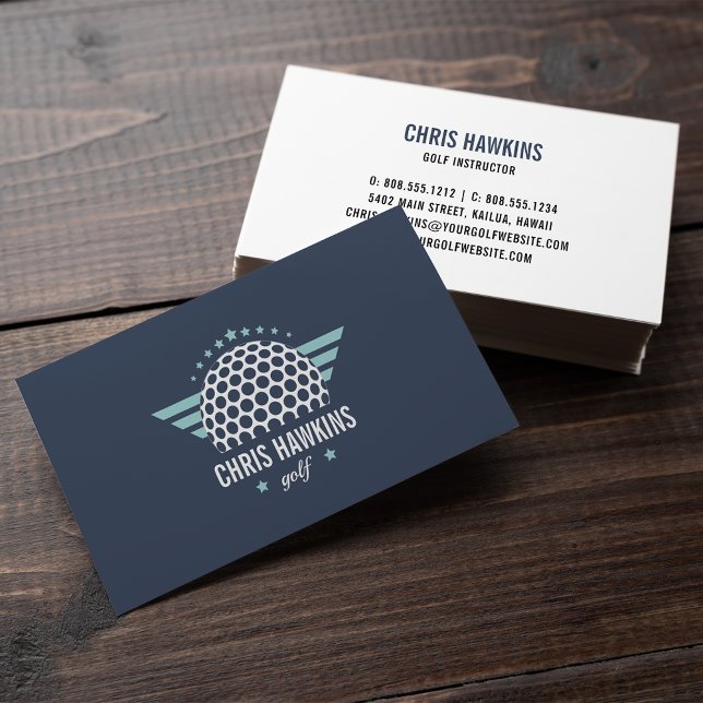 Golf Boll Logotyp | Golf Pro eller Instructor Visitkort (Skapare uppladdad)