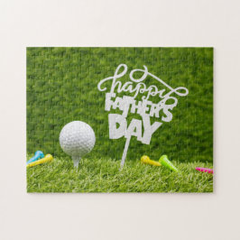 Golf boll Lycklig Fars dag för Golf pappa på grönt Pussel