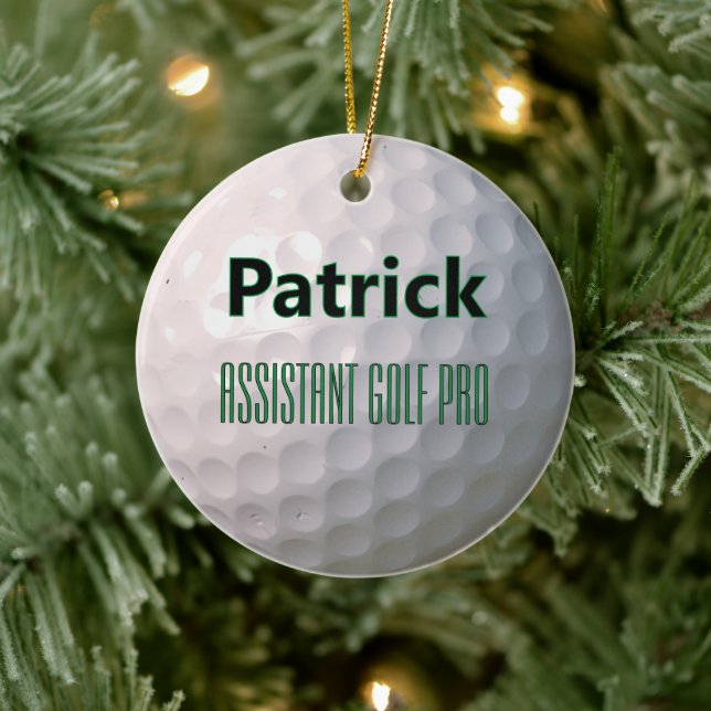 Golf Boll med Dimples Personlig Namn Rubrik Julgransprydnad Keramik (Träd)