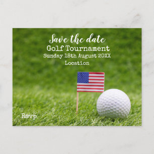 Golf boll med flagga Förenta staterna på gröntens  Meddelande Vykort