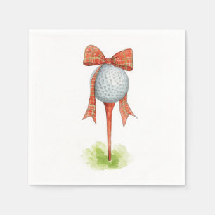 Golf boll med julband och garanti pappersservett