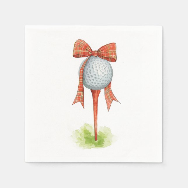 Golf boll med julband och garanti pappersservett (Framsidan)