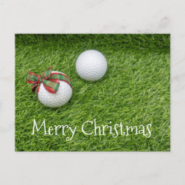 Golf boll med julband på jul vykort