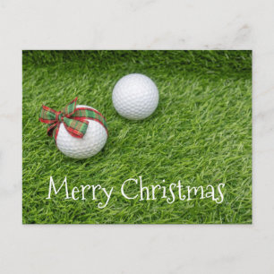 Golf boll med julband på jul vykort