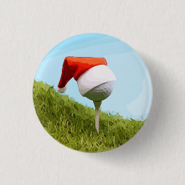 Golf boll med julhatt knapp