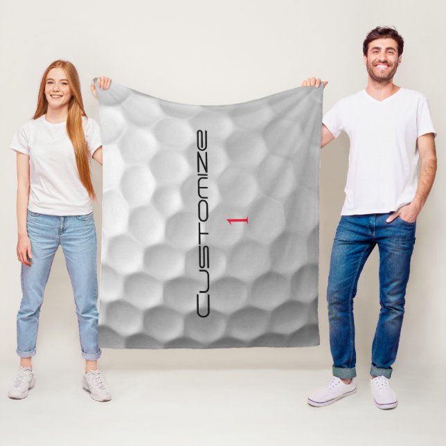 Golf Boll med Personlig Text och nummer Fleecefilt (På plats)