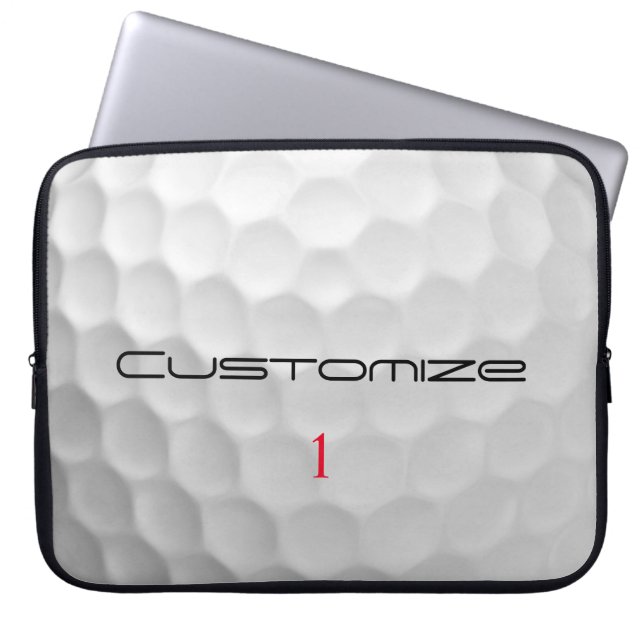 Golf Boll med Personlig Text och nummer Laptop Fodral (Framsidan)
