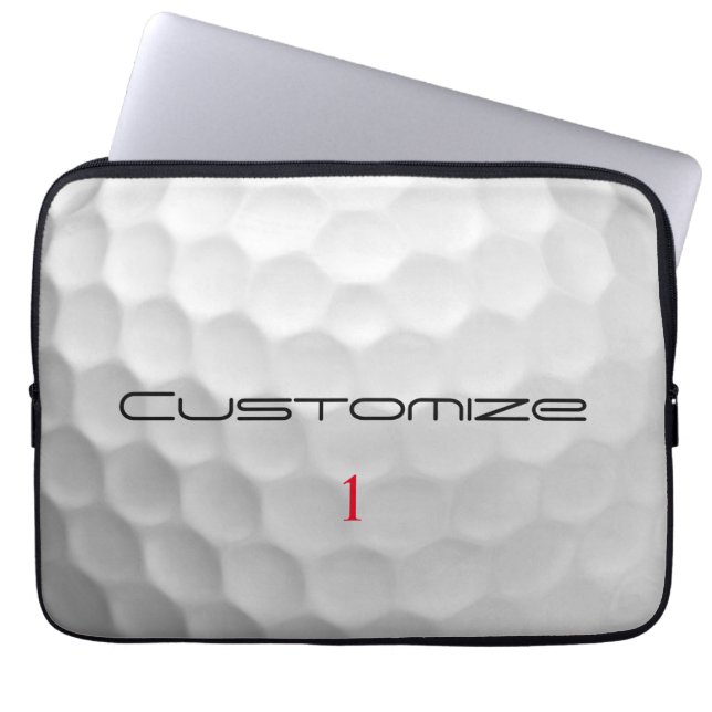 Golf Boll med Personlig Text och nummer Laptop Fodral (Framsidan)