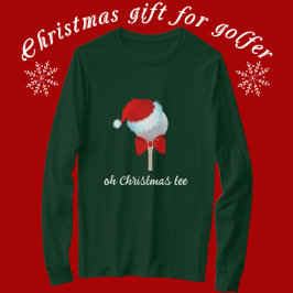 Golf Boll med Santa Hat och Red Bow T Shirt