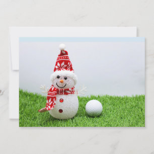 Golf boll med Snögubbe är till för Golfons jul Inbjudningar