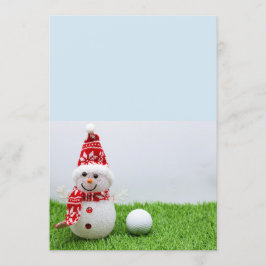 Golf boll med Snögubbe är till för Golfres jul Inbjudningar