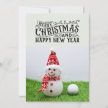 Golf boll med Snögubbe golfer jul Helgdag