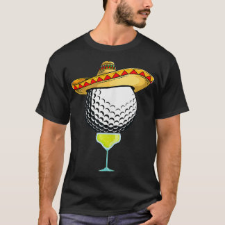 Golf Boll med Sombrero och Margarita Golfer T Shirt