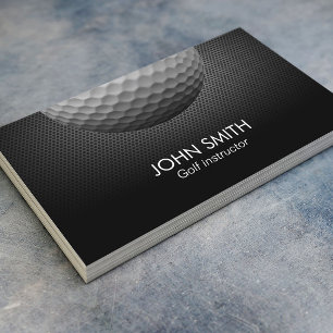 Golf Boll Metall Background Professionell Golf Visitkort