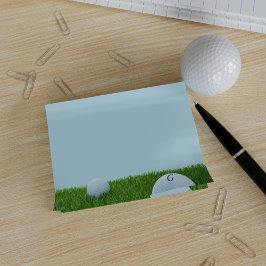 Golf Boll Monogram Blue Grönt Post it Notes Post-it Block