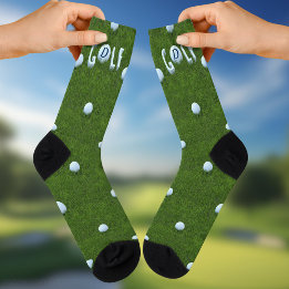 Golf Boll Monogram Funny Grönt Golfing Socks