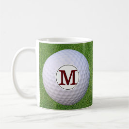Golf boll Monogram Golfer Grönts Turf Grass Kaffemugg