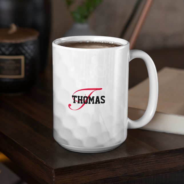 Golf Boll Monogram-Personlig Två-Tonad Mugg (Skapare uppladdad)
