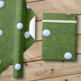 Golf Boll Mönster genom att lägga Grönt Golf Theme Presentpapper