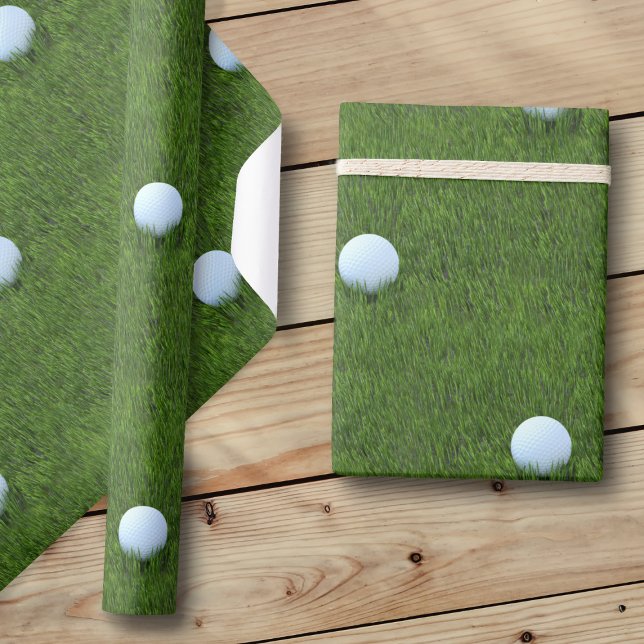 Golf Boll Mönster genom att lägga Grönt Golf Theme Presentpapper (Skapare uppladdad)