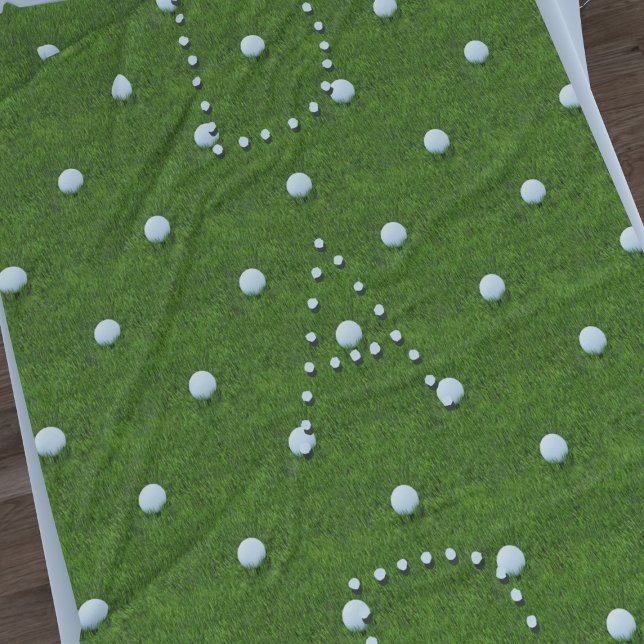 Golf Boll Mönster Large Grönt Fleece Blanket (A large blanket waiting for you to add your initials. Perfect gift for golfers!)