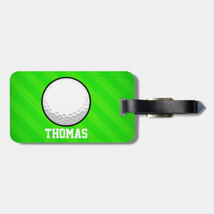 Golf Boll; Neon Grönt Rand Bagagebricka