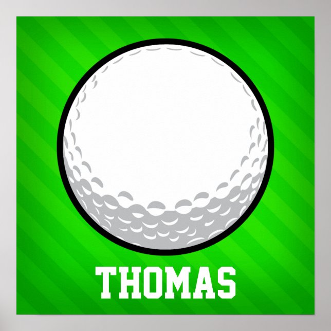 Golf Boll; Neon Grönt Rand Poster (Framsidan)