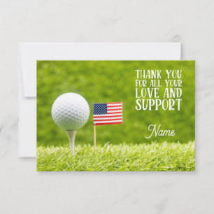 Golf boll och American flagga Tack Kort