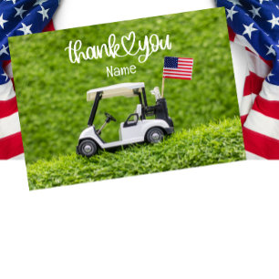 Golf boll och American flagga Tack Kort