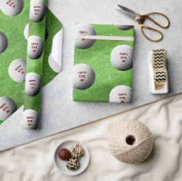 Golf Boll och Fairway Personlig Wrapping Papper Presentpapper