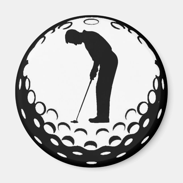 GOLF BOLL OCH GOLFER MAGNET (Framsidan)