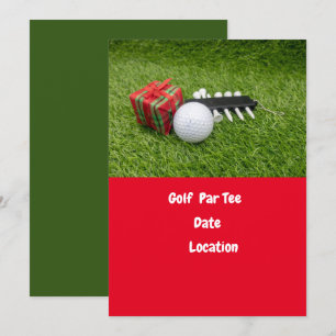 Golf boll och Gott nytt år Par T golfer Inbjudningar