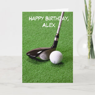 Golf Boll och Klubb Personlig Birthday Kort