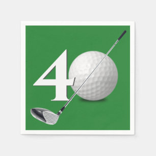 Golf Boll och Klubb vid 40:e födelsedag Pappersservett