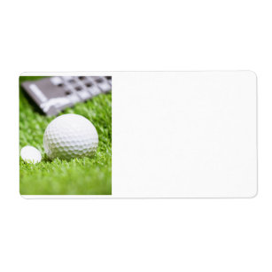 Golf boll och returadressetikett fraktsedel