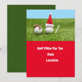 Golf boll och Santa Hat för jul-Helgdag Golf Inbjudningar